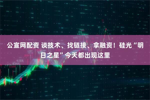 公宣网配资 谈技术、找链接、拿融资!硅光“明日之星”今天都出现这里